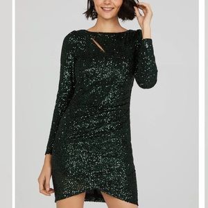 Cut-Out Boat Neck Mini Dress-Size M